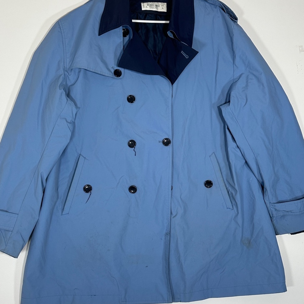Disney Worldwide Unisex Cast Member Blue Trench Jacket Size XL Employee Coat - Picture 3 of 16